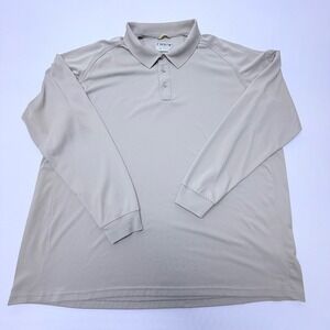 First Tactical Mens 3XL Tan Long Sleeve Performance Polo Shirt Khaki Workwear